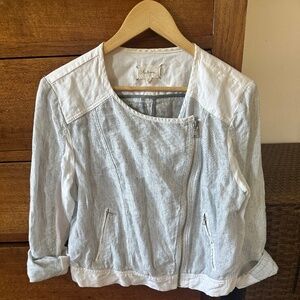 Lou & Grey 100% linen moto jacket
